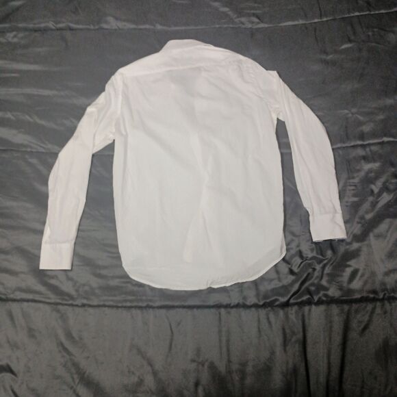 Robert Graham Textured Jacquard Pattern Shirt Medium White Embroidered Flip Cuff - Picture 13 of 16